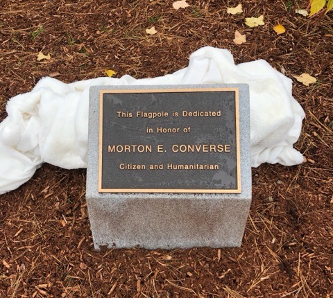 Grout Memorial Park flagpole plaque