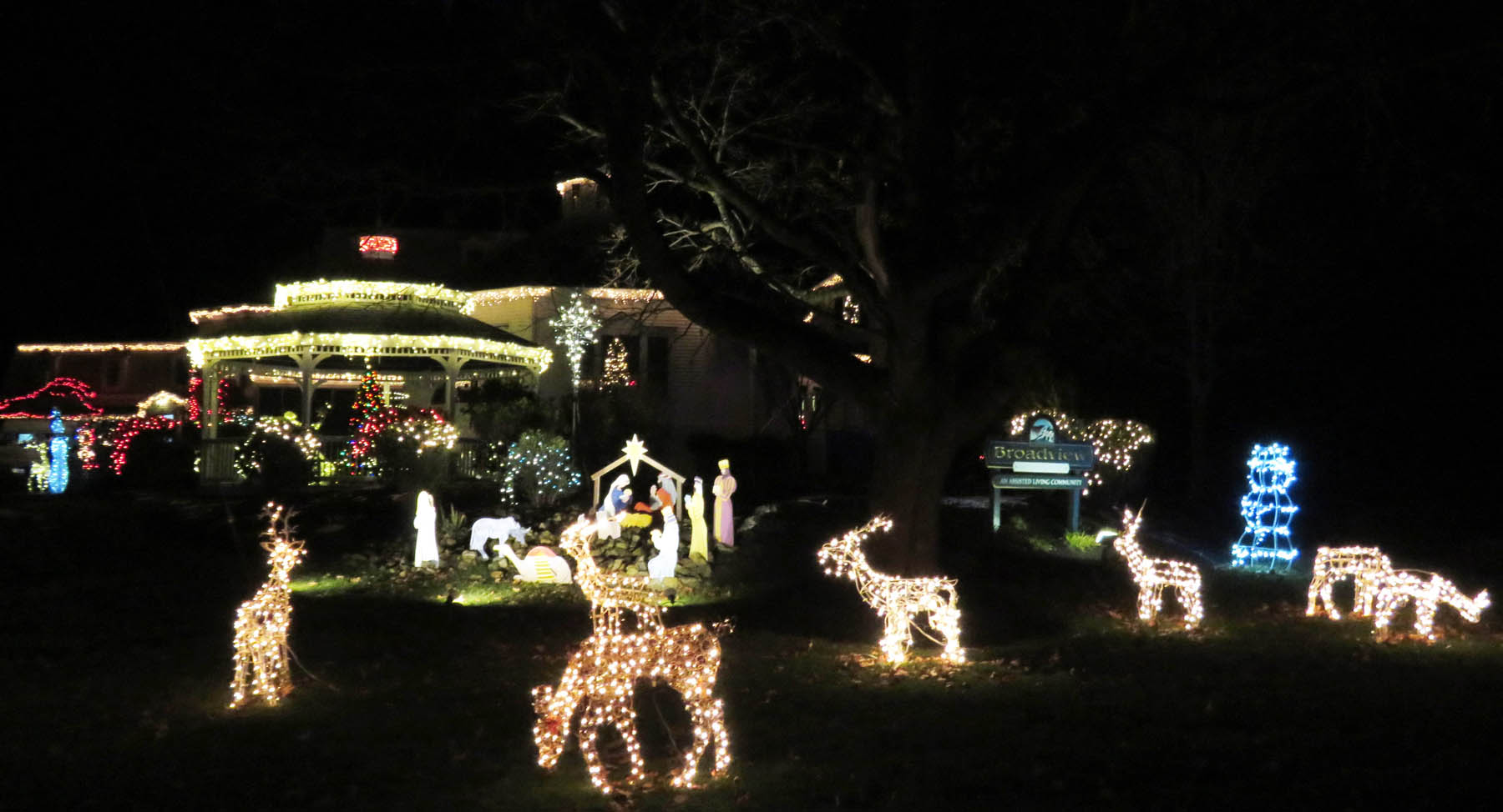 Broadview Manor holiday lights