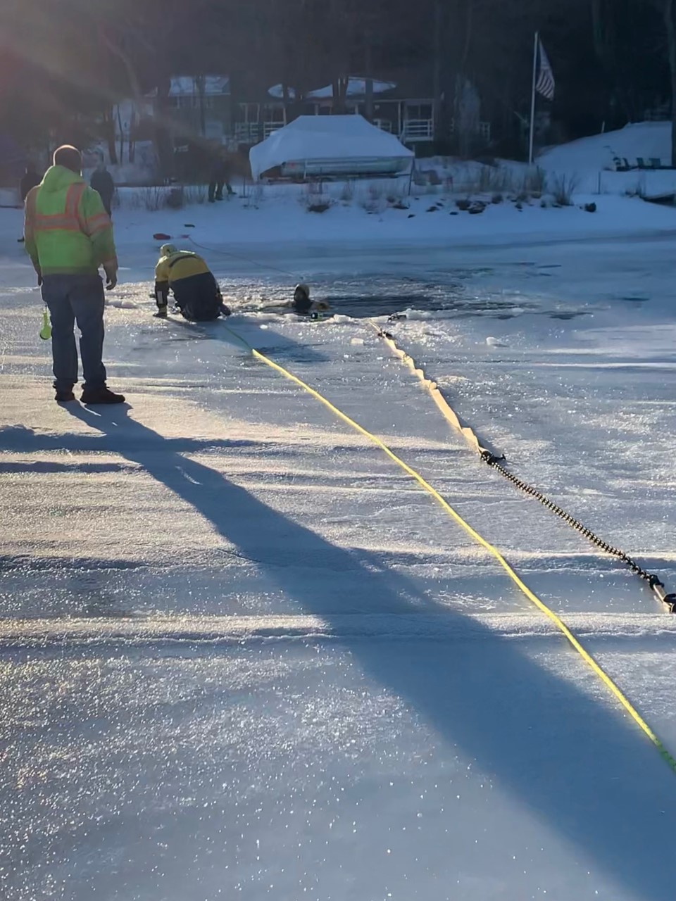 ATV falls through ice