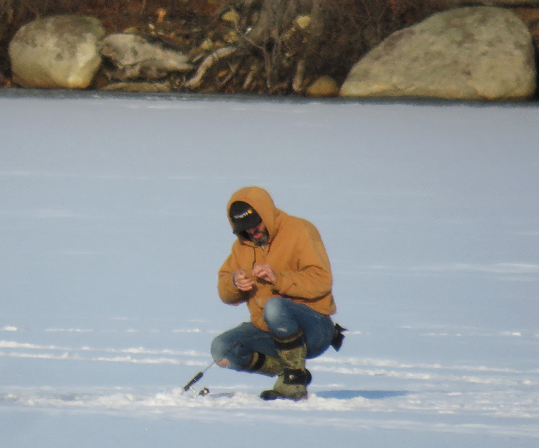 Ice fishing on Lake Dennison