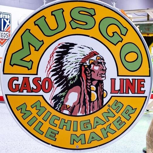 1920s Musgo Gasoline Sign
