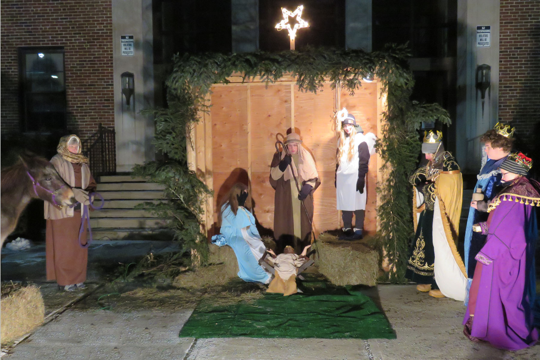 Living nativity on Christmas Eve
