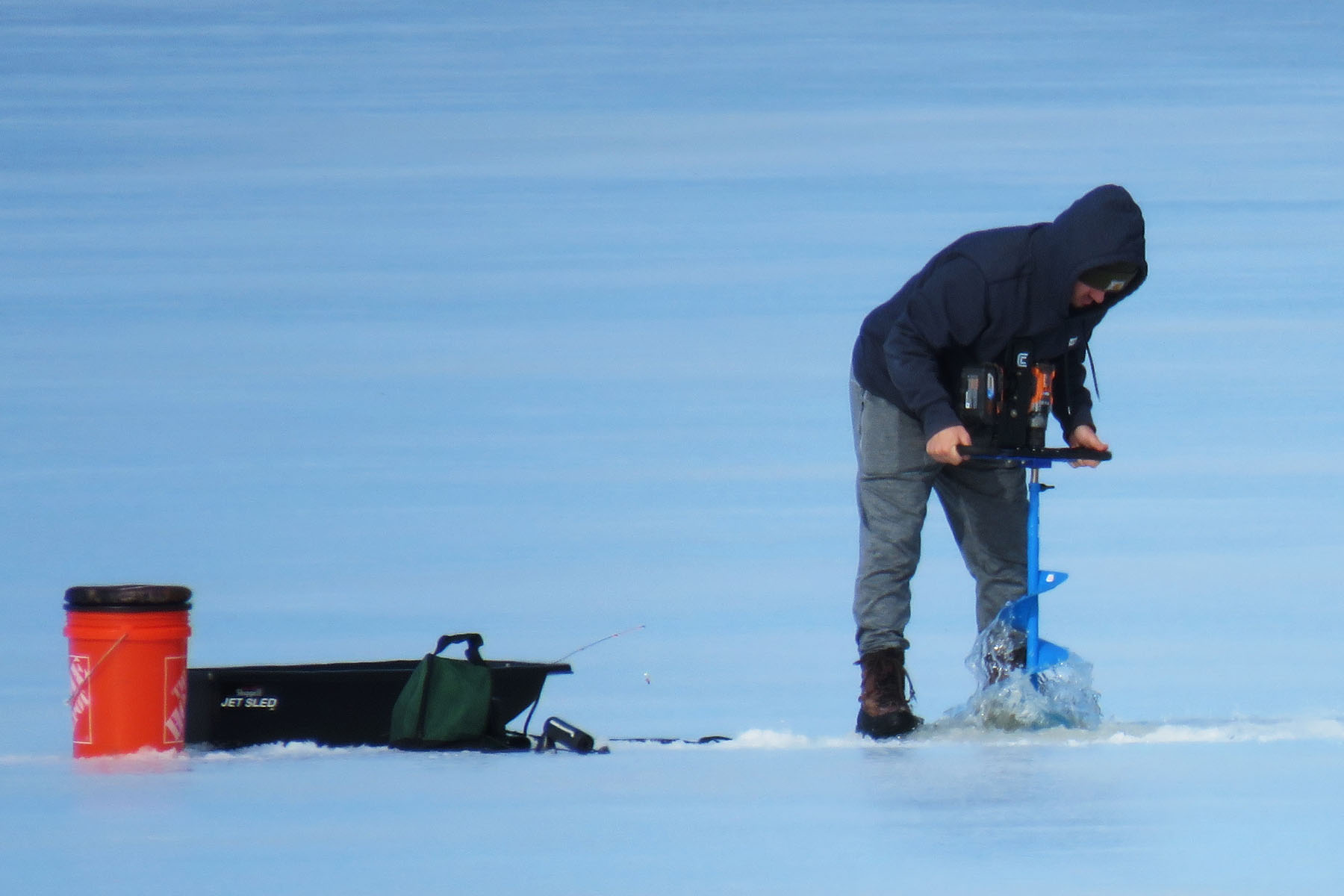 Ice fishing at Dennison
