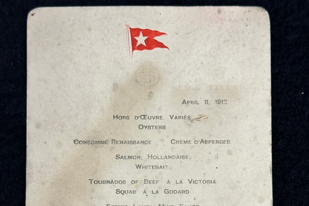 Menu from the Titanic
