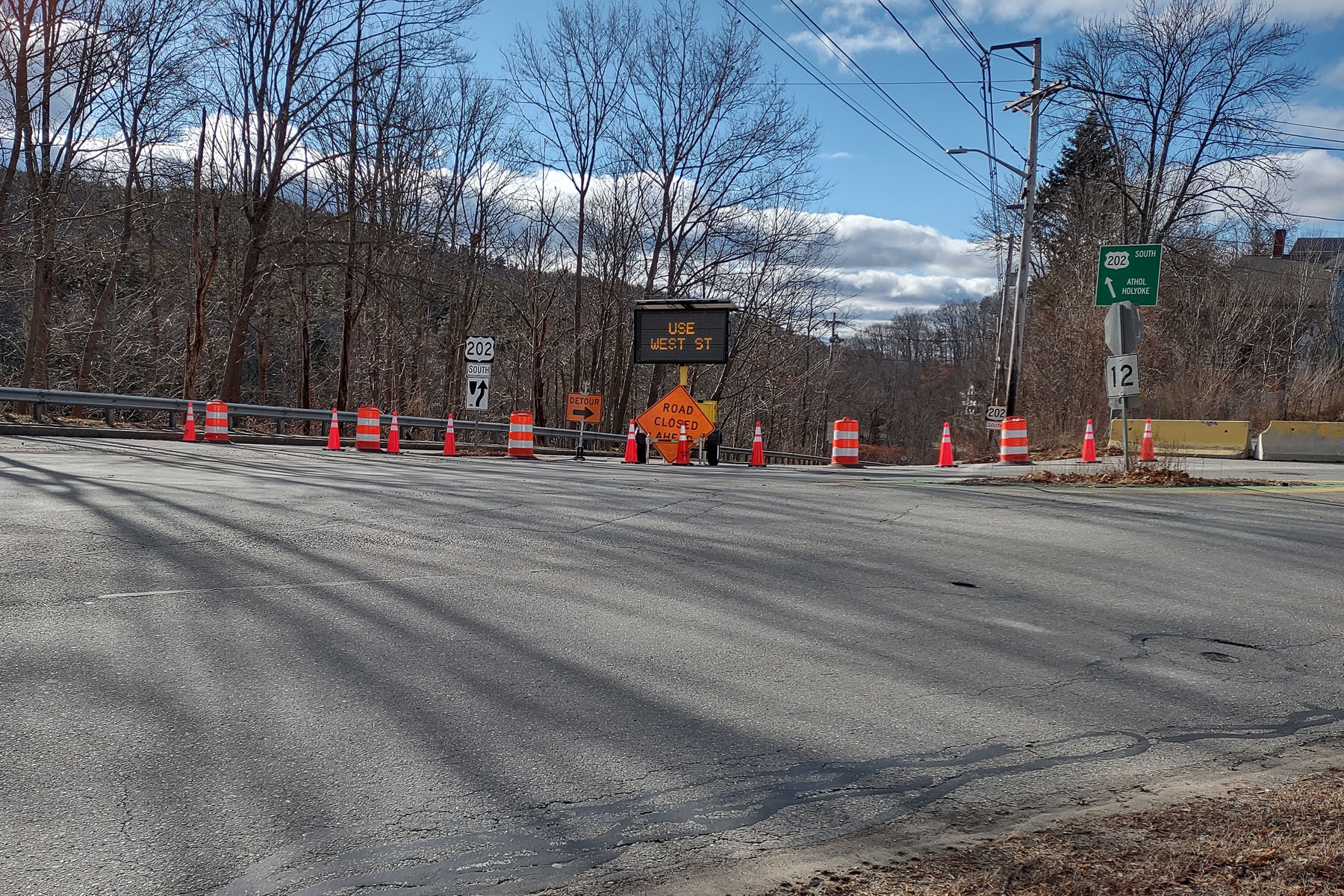 Road closed at Tannery Hill
