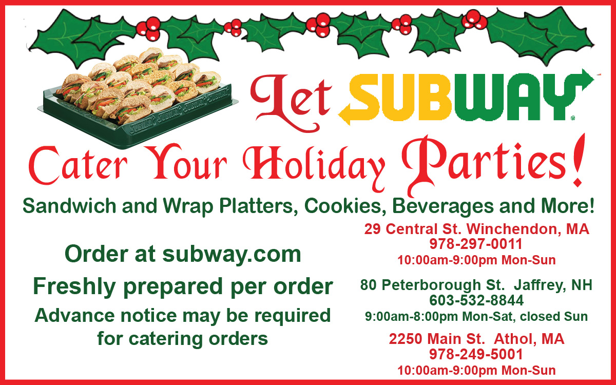 Subway December 2023 Holiday Catering