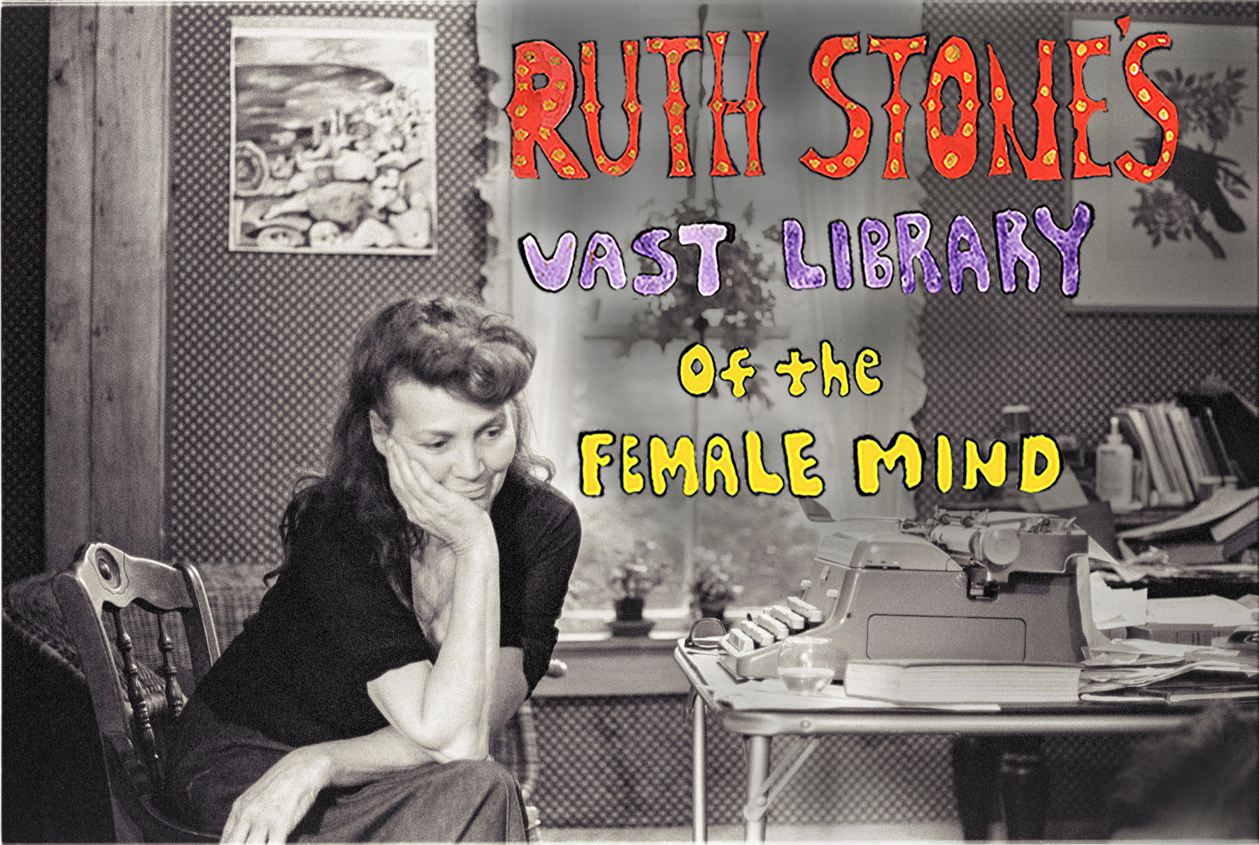 Poet Ruth Stone at her typewriter