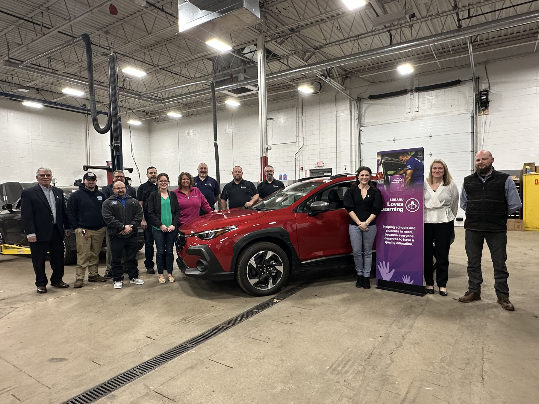 Subaru Representatives with MWCC Automotive Technology students and faculty members