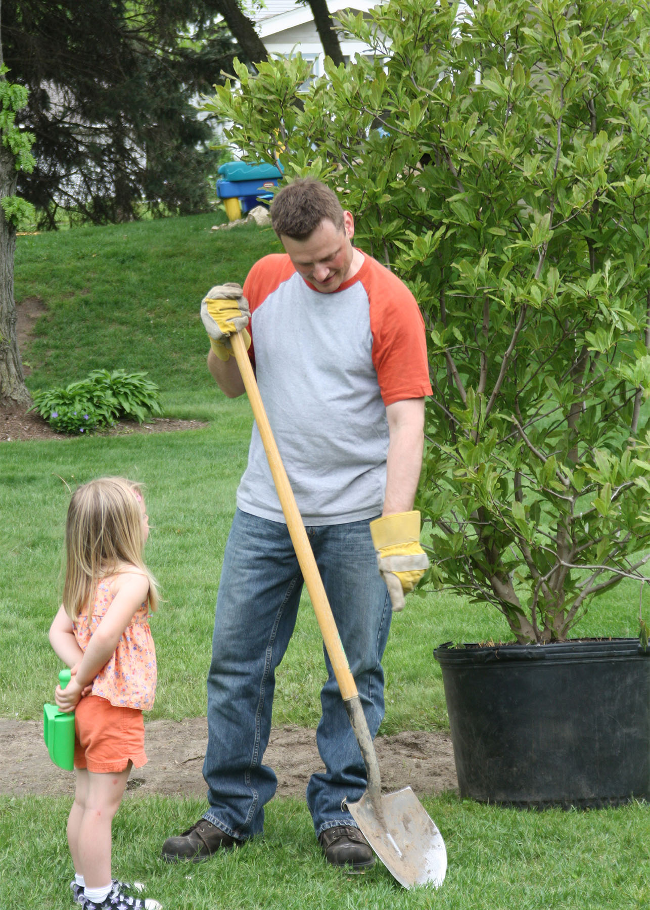 planting a tree on Arbor Day