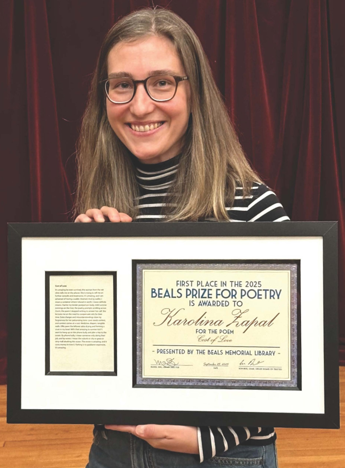 Beals Prize for Poetry Winner