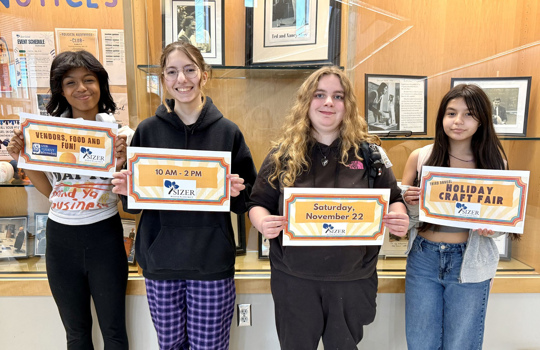 Sizer students promoting crafts fair