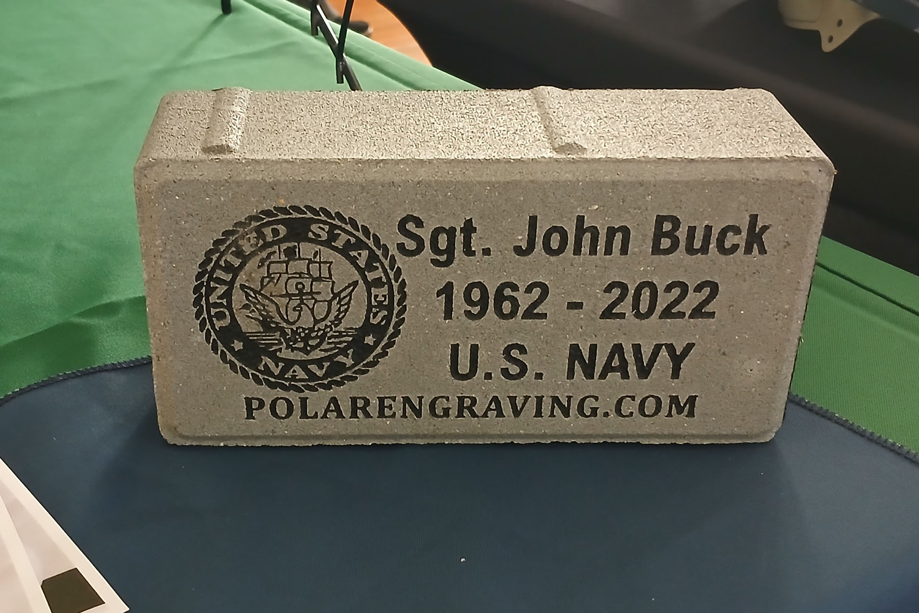 engraved memorial veterans' brick