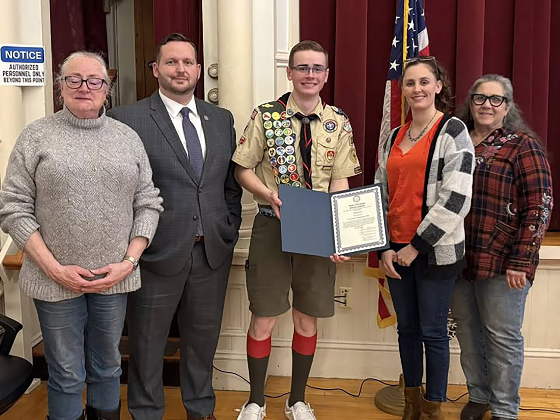 Scout Michael Fetzner with BOS