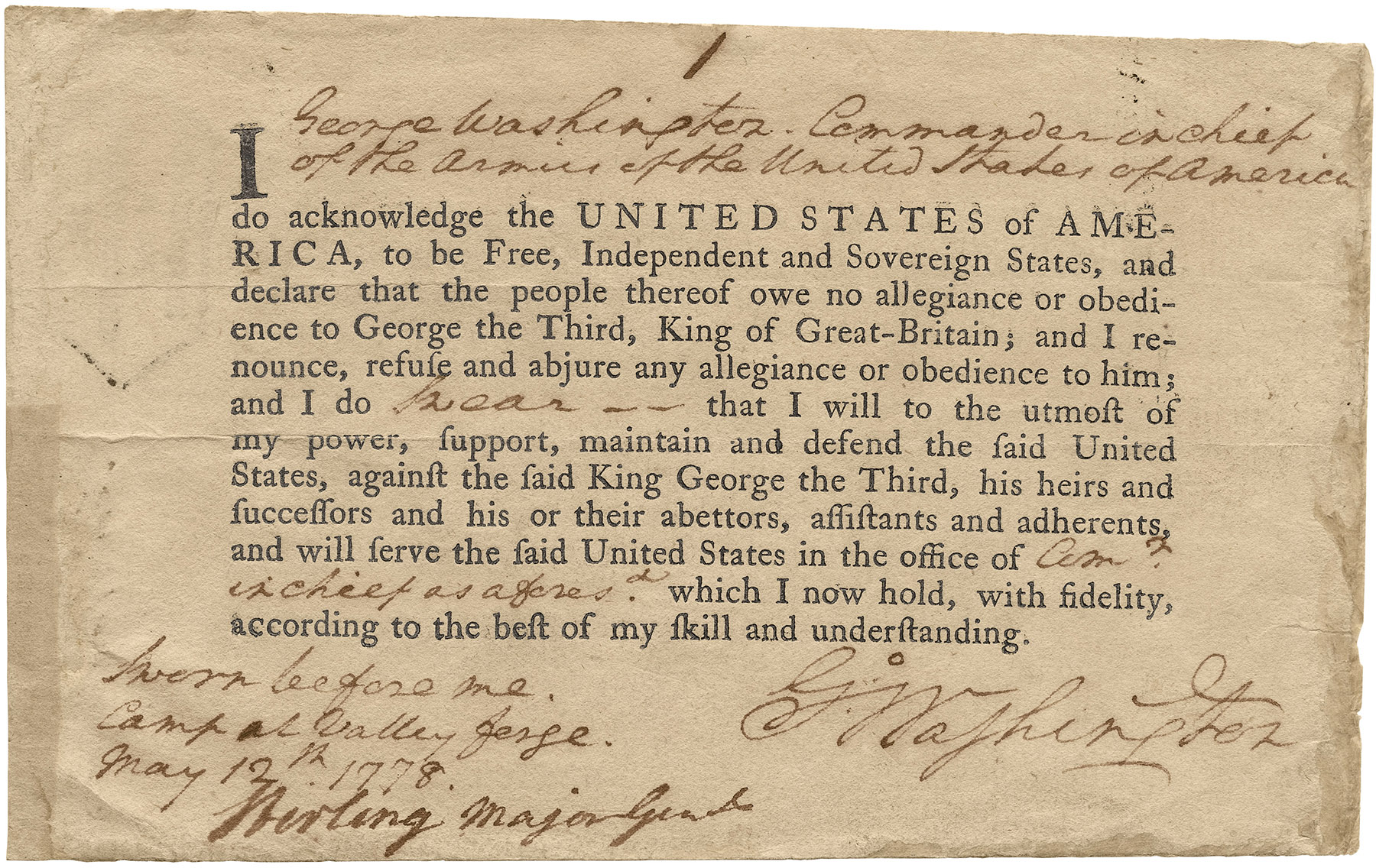 George Washington's oath