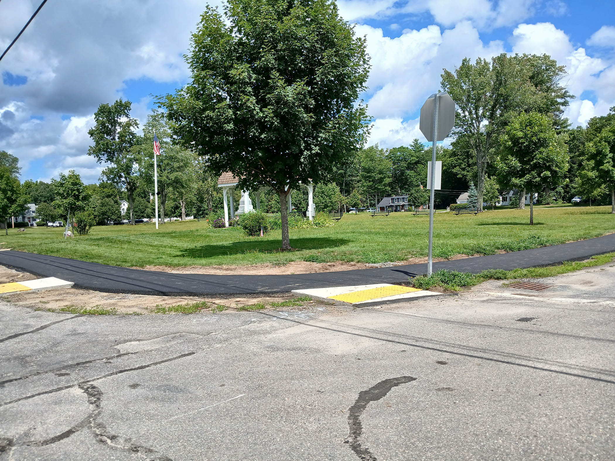 new sidewalks being installed at G.A.R. Park