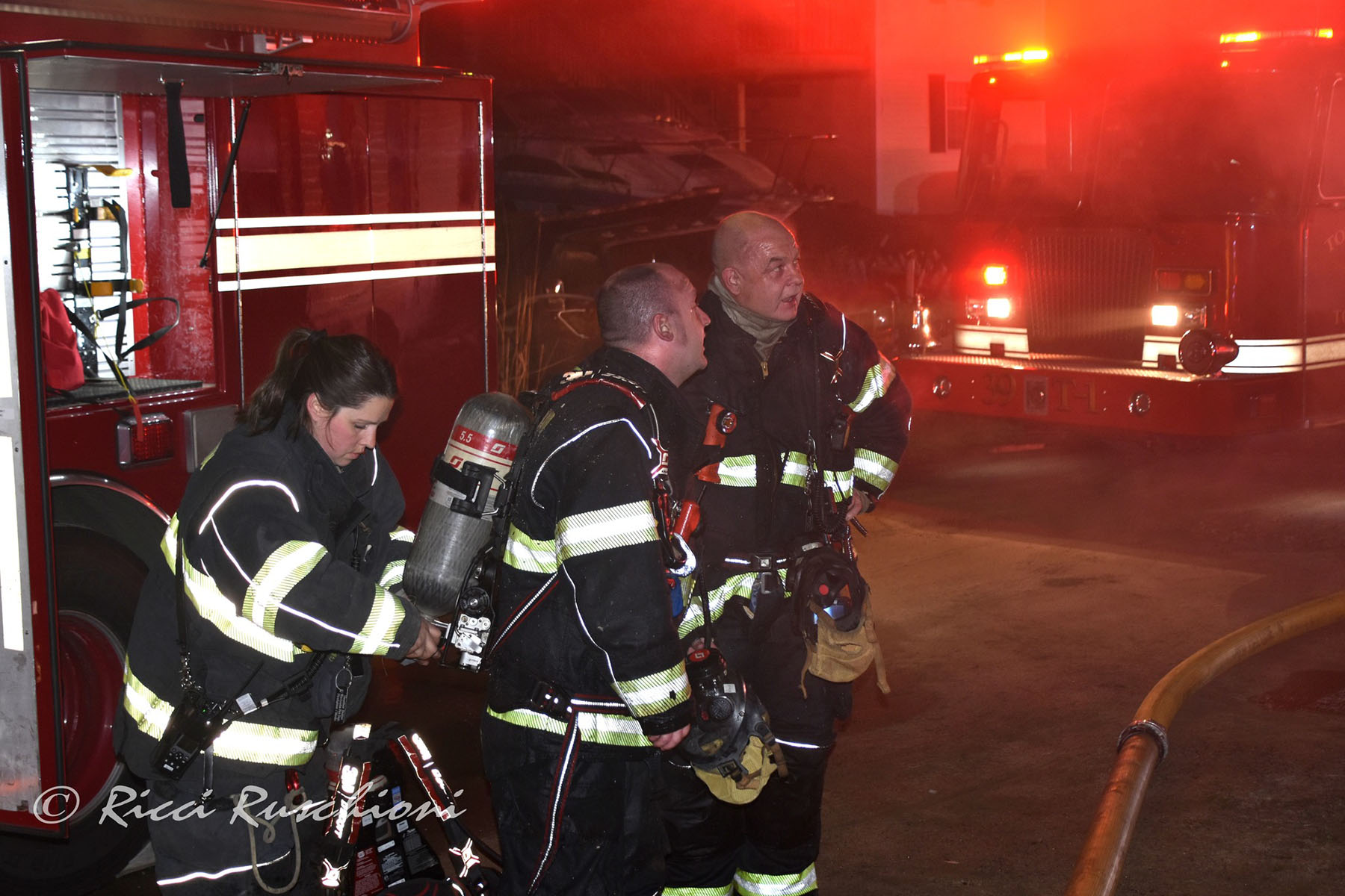 Firefighters at Brown St Fire