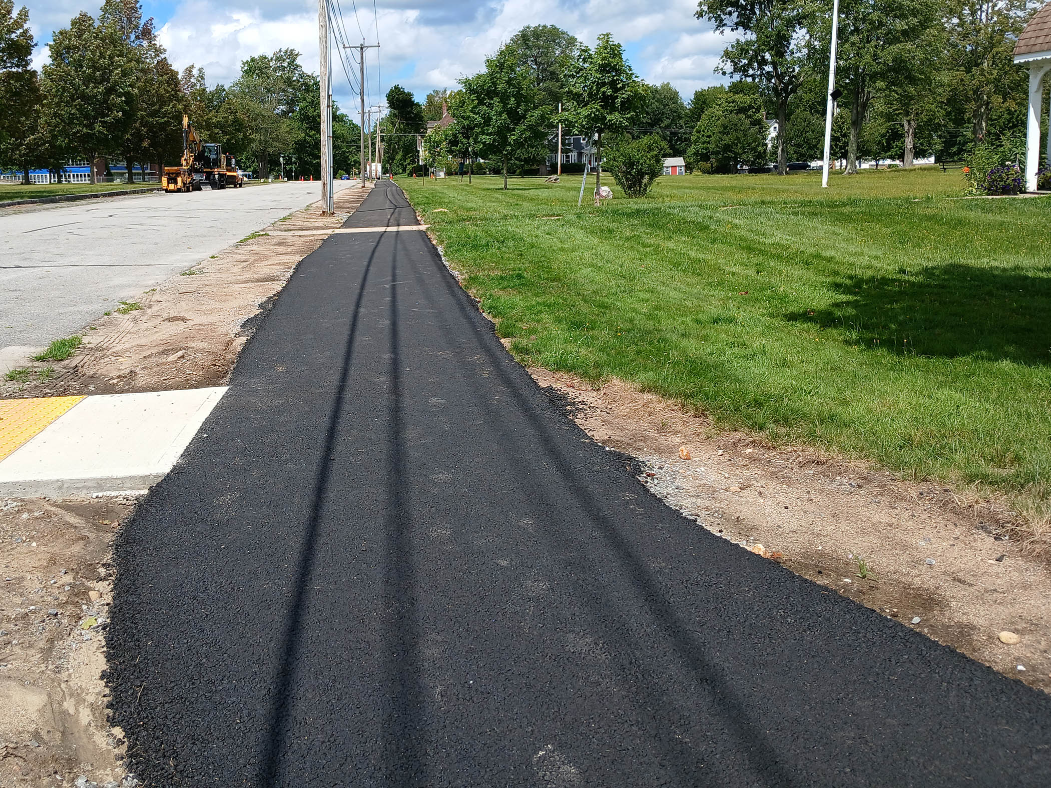 new sidewalks being installed at G.A.R. Park